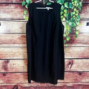 Vintage Roamans Sleeveless Midi Dress Size 26W Plus Black Classy Business Casual